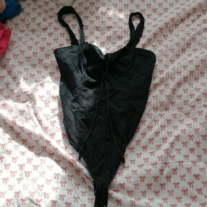 Free People Black Lace Bodysuit